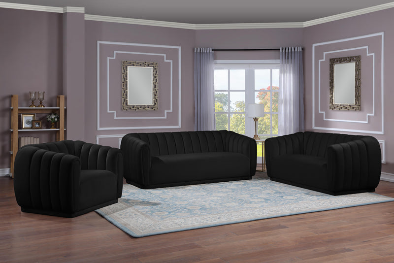 Dixie Black Velvet Sofa - Town Of Bargains Furniture - NY