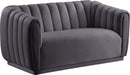 Dixie Grey Velvet Loveseat - Town Of Bargains Furniture - NY