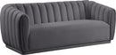 Dixie Grey Velvet Sofa - Town Of Bargains Furniture - NY