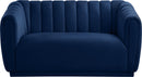 Dixie Navy Velvet Loveseat - Town Of Bargains Furniture - NY
