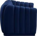 Dixie Navy Velvet Loveseat - Town Of Bargains Furniture - NY