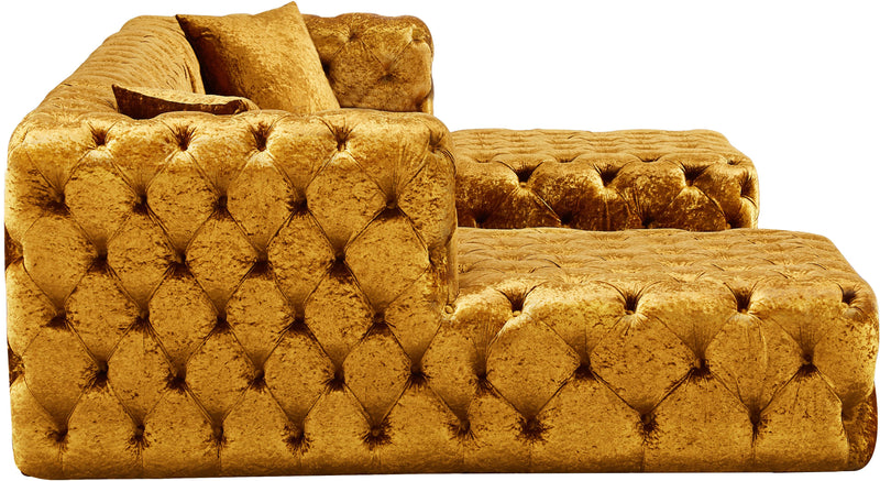 Coco Gold Velvet 3pc. Sectional (3 Boxes)