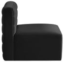 Quincy Black Velvet Modular Armless Chair