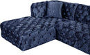 Coco Navy Velvet 3pc. Sectional (3 Boxes) - Town Of Bargains Furniture - NY