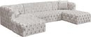 Coco White Velvet 3pc. Sectional (3 Boxes)