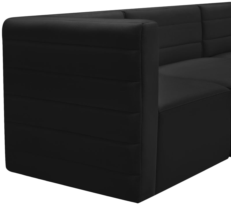 Quincy Black Velvet Modular Sofa - Town Of Bargains Furniture - NY