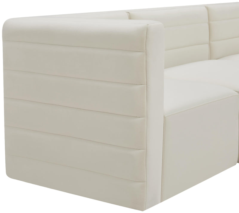 Quincy Cream Velvet Modular Sofa - Town Of Bargains Furniture - NY