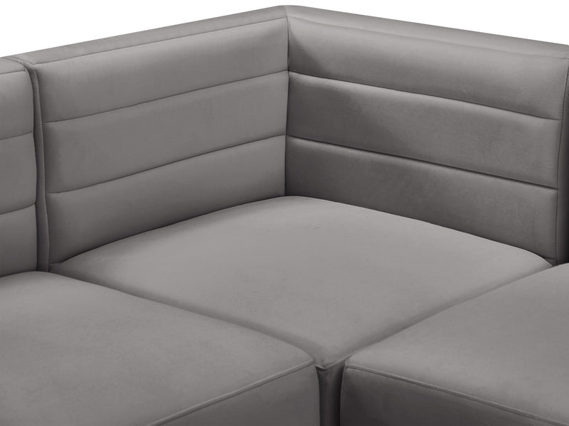 Quincy Grey Velvet Modular Sectional - Town Of Bargains Furniture - NY