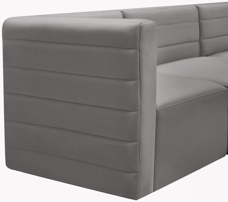 Quincy Grey Velvet Modular Sofa - Town Of Bargains Furniture - NY