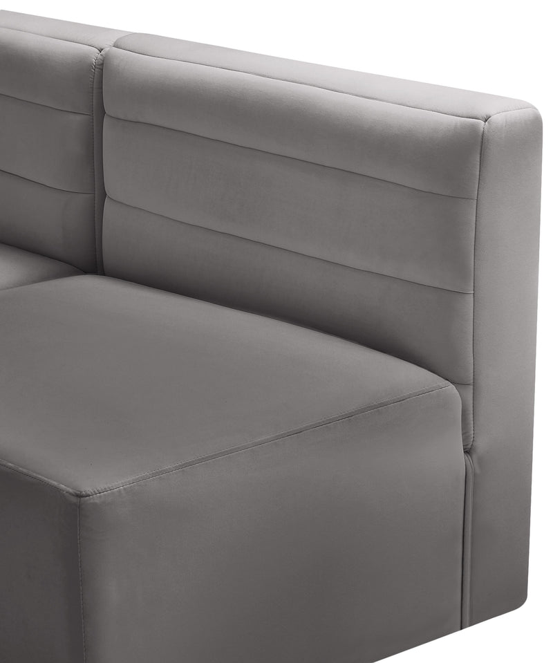 Quincy Grey Velvet Modular Sofa - Town Of Bargains Furniture - NY