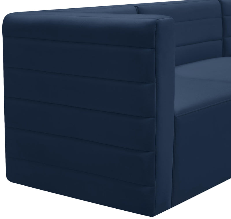 Quincy Navy Velvet Modular Corner Chair - Town Of Bargains Furniture - NY