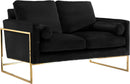 Mila Black Velvet Loveseat - Town Of Bargains Furniture - NY