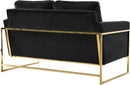 Mila Black Velvet Loveseat - Town Of Bargains Furniture - NY