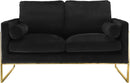 Mila Black Velvet Loveseat - Town Of Bargains Furniture - NY