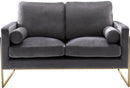 Mila Grey Velvet Loveseat - Town Of Bargains Furniture - NY