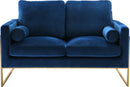 Mila Navy Velvet Loveseat - Town Of Bargains Furniture - NY