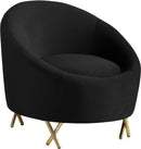 Serpentine Black Velvet Chair - Town Of Bargains Furniture - NY