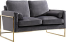 Mila Grey Velvet Loveseat - Town Of Bargains Furniture - NY