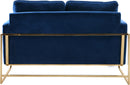 Mila Navy Velvet Loveseat - Town Of Bargains Furniture - NY