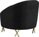 Serpentine Black Velvet Chair - Town Of Bargains Furniture - NY
