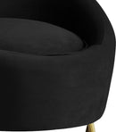 Serpentine Black Velvet Chair - Town Of Bargains Furniture - NY