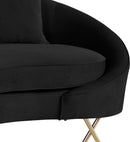 Serpentine Black Velvet Sofa - Town Of Bargains Furniture - NY