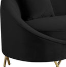 Serpentine Black Velvet Sofa - Town Of Bargains Furniture - NY