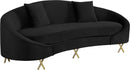 Serpentine Black Velvet Sofa - Town Of Bargains Furniture - NY