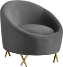 Serpentine Grey Velvet Chair - Town Of Bargains Furniture - NY