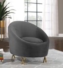 Serpentine Grey Velvet Chair - Town Of Bargains Furniture - NY