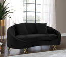 Serpentine Black Velvet Loveseat - Town Of Bargains Furniture - NY