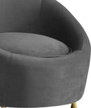 Serpentine Grey Velvet Chair - Town Of Bargains Furniture - NY