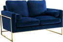 Mila Navy Velvet Loveseat - Town Of Bargains Furniture - NY