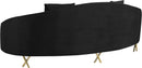 Serpentine Black Velvet Sofa - Town Of Bargains Furniture - NY