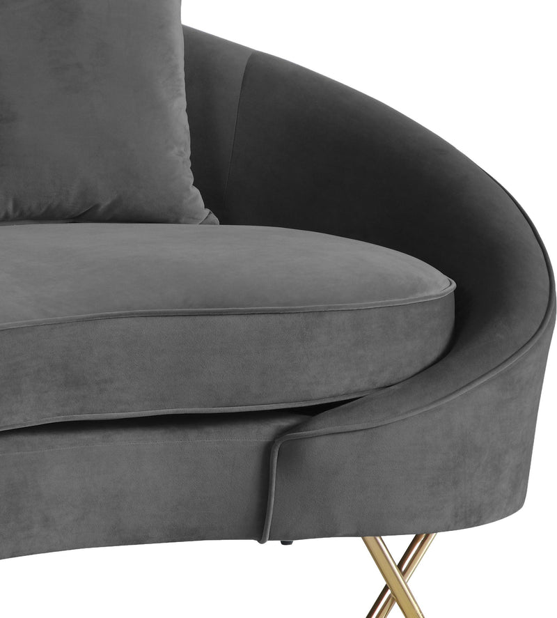 Serpentine Grey Velvet Sofa