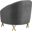 Serpentine Grey Velvet Chair - Town Of Bargains Furniture - NY