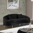Serpentine Black Velvet Sofa - Town Of Bargains Furniture - NY