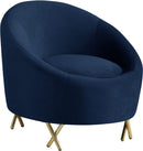 Serpentine Navy Velvet Chair - Town Of Bargains Furniture - NY