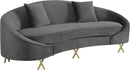 Serpentine Grey Velvet Sofa - Town Of Bargains Furniture - NY