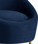 Serpentine Navy Velvet Chair - Town Of Bargains Furniture - NY
