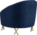 Serpentine Navy Velvet Chair - Town Of Bargains Furniture - NY