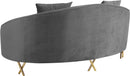 Serpentine Grey Velvet Loveseat - Town Of Bargains Furniture - NY