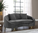 Serpentine Grey Velvet Loveseat - Town Of Bargains Furniture - NY