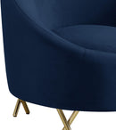 Serpentine Navy Velvet Chair - Town Of Bargains Furniture - NY