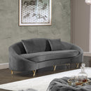 Serpentine Grey Velvet Sofa - Town Of Bargains Furniture - NY
