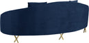 Serpentine Navy Velvet Sofa - Town Of Bargains Furniture - NY