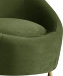 Serpentine Olive Velvet Chair - Town Of Bargains Furniture - NY