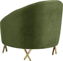 Serpentine Olive Velvet Chair - Town Of Bargains Furniture - NY