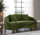 Serpentine Olive Velvet Loveseat - Town Of Bargains Furniture - NY