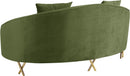 Serpentine Olive Velvet Loveseat - Town Of Bargains Furniture - NY